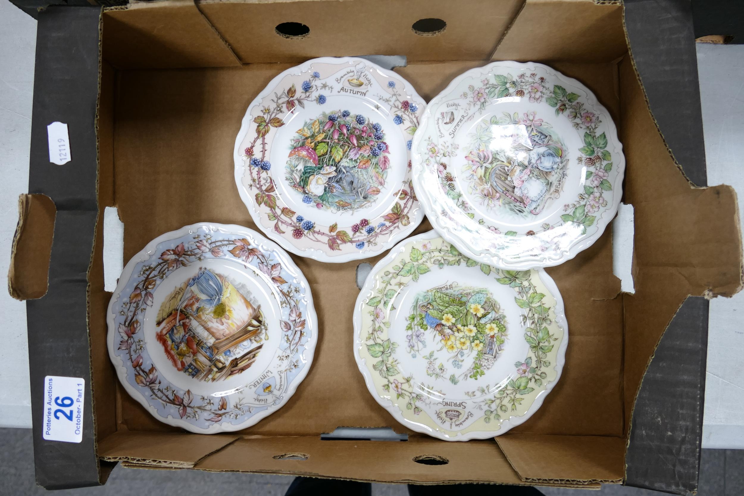 Royal Doulton Brambly Hedge Seasons Patterned Wall Plates, diameter 16cm