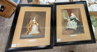 Two 19th Century Prints in Ebonised Frames, depicting Queen Victoria. 'The Queen in 1837' to