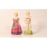 Royal Doulton Small Child Figures The Little Bridesmaid & He Loves Me (2)