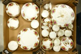 A large collection of Royal Albert Old Country Rose Patterned items to include trio's, dinner