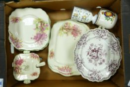 A mixed collection of items to include Meakins Lilac Time Dinner Ware, Minton Haddon Haddon hall