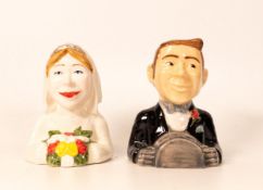 John Beswick Collection Ceramic Novelty Wedding Theme Salt & Pepper Pots, height 10cm(2)