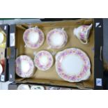 Royal Albert Serena patterned tea & dinner ware to include side plates, milk jug, twin handled cups,