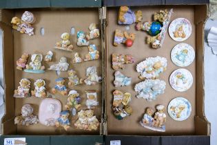 A large collection of Cherished & similar resin teddies (2 trays)