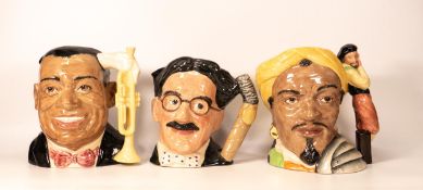 Royal Doulton Large Character Jugs Louis Armstrong D6707, Groucho Marxs D6710 & Othello D6673(3)