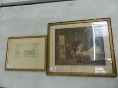 Two Antique Prints to include; Comet, Locomotive Engine, engraving by William Weaver Tomlinson
