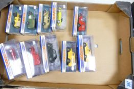 A collection of Matchbox The Dinky Collection model toy vehicles including Austin A40, 1950 Ford