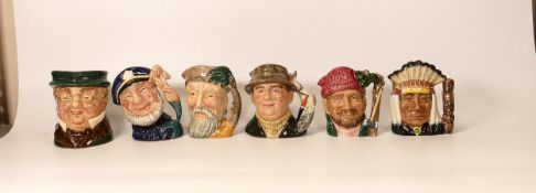 Royal Doulton small character jugs Mr Pickwick, North American Indian D6614, Robinson Crusoe