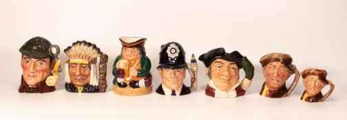 Royal Doulton small character jugs London Bobby D6762, Arry, Miniature Arry, Mine Host D6470 , North