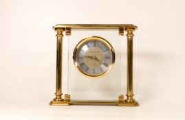 Brass Effect London Clock Co Mantle Clock, height 17cm