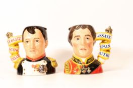 Royal Doulton limited edition small character jugs Napoleon D7001 & Wellington D7002 (2)