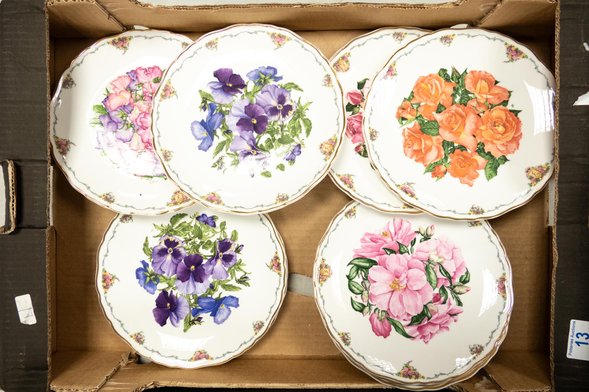 Royal Albert Queens Mother Favourite Floral Patterned Wall Plates (9)