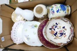 A mixed collection of items to include Masons Mandalay patterned bowl, Shelley Sandwich plate, Royal