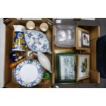 A mixed collection of items to include Goebel Mid Century pottery, Wedgwood Bud Vase, Framed