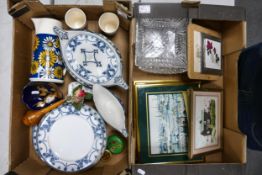 A mixed collection of items to include Goebel Mid Century pottery, Wedgwood Bud Vase, Framed
