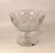 Royal Doulton large crystal footed bowl. Height 24cm, diameter 26.5cm