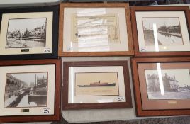A group of 6 framed prints with a canal themed setting (size of largest 48 x 38cm)