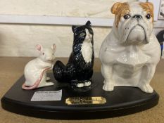 Beswick Solid Friendship English Bulldog, Cat and Mouse. Please not the cat is a similar Royal