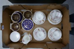 Paragon Victorian Rose part teaset together with 3 Royal Albert Mayfair series patterned cups &
