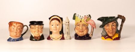 Royal Doulton Small Character Jugs to include Catherine of Aragon D6657 (2nds), Fat Boy, Pied