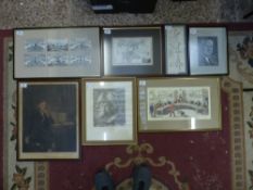 A Collection of Historic Medical Themed Prints and Engravings; to include a caricature print 'The