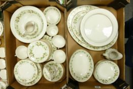 A large collection of Royal Doulton Clairmont patterned tea & dinner ware including trio's , open