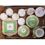 Spode Ruskin pattern tea set consisting of a Teapot, 5 cups, 6 saucers, 6 side plates, milk/