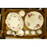 A mixed collection of items to include Royal Albert American Beauty patterned dinner plates,