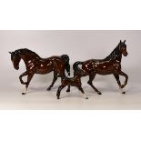 Royal Doulton Spirit of the wind DA57a, Stocky jogging mare DA44 and a Beswick large stretched