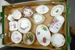 A mixed collection of items to include Royal Albert & Wedgwood Pin Dishes, Coalport vases,