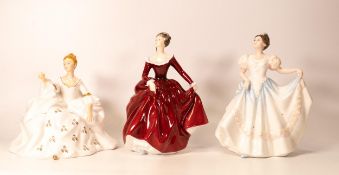 Royal Doulton Lady Figures Antionette Hn2326(2nds), Fragrance Hn3311 & Lindsay Hn3645 (3)