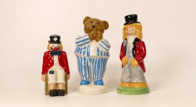 Wade Novelty Figures Baby Bear in Pyjama's (ltd edition), Chuckles the Clown & Straw Man, tallest