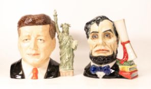 Kevin Francis Large Character Jug JFK , limited edition (a/f) together with similar Lincoln Unmarked