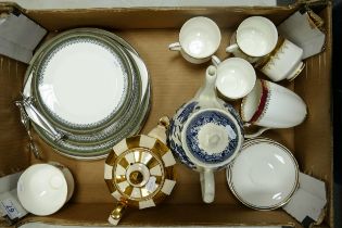 A mixed collection of items to include Royal Doulton Braemar patterned plates, sandwich plate & cake