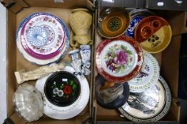 A mixed collection of items to include early 20th century plates , Embossed jug, continental figures