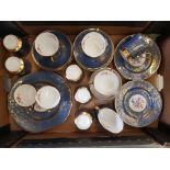 Quality fine bone china teaware items (unmarked) in the style of Minton consisting of 12 Trios,