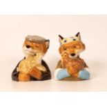 John Beswick Collection Ceramic Novelty Fox Theme Salt & Pepper Pots, height 9cm(2)