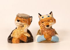 John Beswick Collection Ceramic Novelty Fox Theme Salt & Pepper Pots, height 9cm(2)