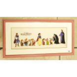 Walt Disney Snow White and the Seven Dwarfs serical certified print. Frame size 45cm x 87cm