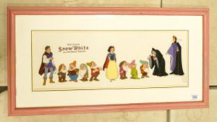 Walt Disney Snow White and the Seven Dwarfs serical certified print. Frame size 45cm x 87cm