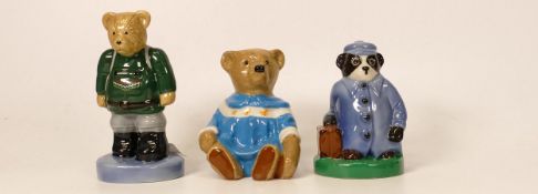 Wade Novelty figures to include Camping Bear, Traveling Badger & Emilia Bear, tallest 11.5cm(3)