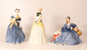 Royal Doulton Lady Figures Elyse Hn2429, Spring Time Hn3033 & Adrienne Hn2304(3)