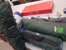 A large collection of camping gear and equipment to include 4 man tent, 2 man tent, 2 large
