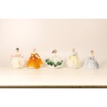 Royal Doulton Small Lady Figures to include Sara Hn3219, Sunday Best Hn3218, Fair Lady Hn3216,