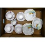 A collection of Floral decorated Shelley items to include cup & saucer sets, bowls etc