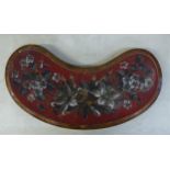 Late Victorian Beadwork Marquetry Stand, on Agate Patterned Pottery Feet. Base is decorated with