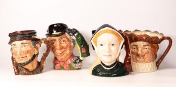 Royal Doulton Large Character Jugs Johnny Apple Seed D6372, Jane Seymore D6646 , Walrus &