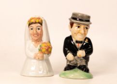 John Beswick Collection Ceramic Novelty Wedding Theme Salt & Pepper Pots, height 11cm(2)