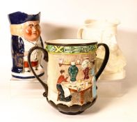 A mixed collection of items to include Roya Doulton Pottery in The Past Loving Cup, Early 20th