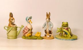Beswick Beatrix Potter figures to include Peter Rabbit digging ( BP11a), Jeremy Fisher catches a